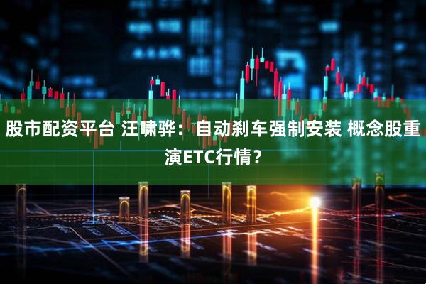股市配资平台 汪啸骅：自动刹车强制安装 概念股重演ETC行情？