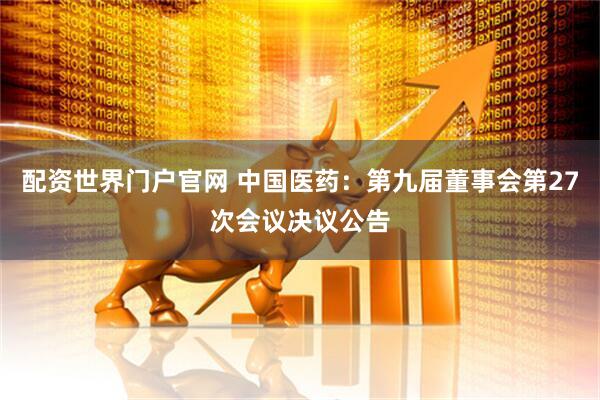 配资世界门户官网 中国医药：第九届董事会第27次会议决议公告